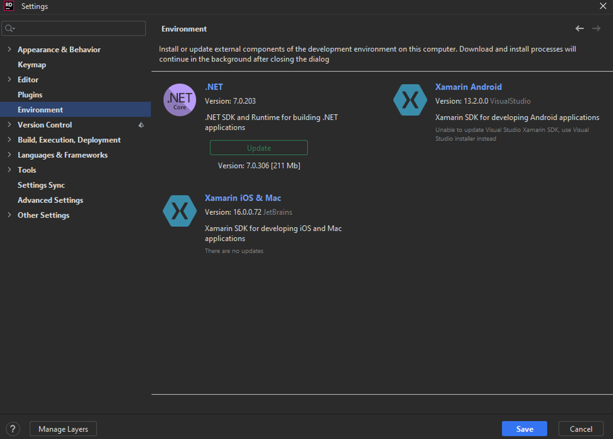 installeren van xamarin enviroment